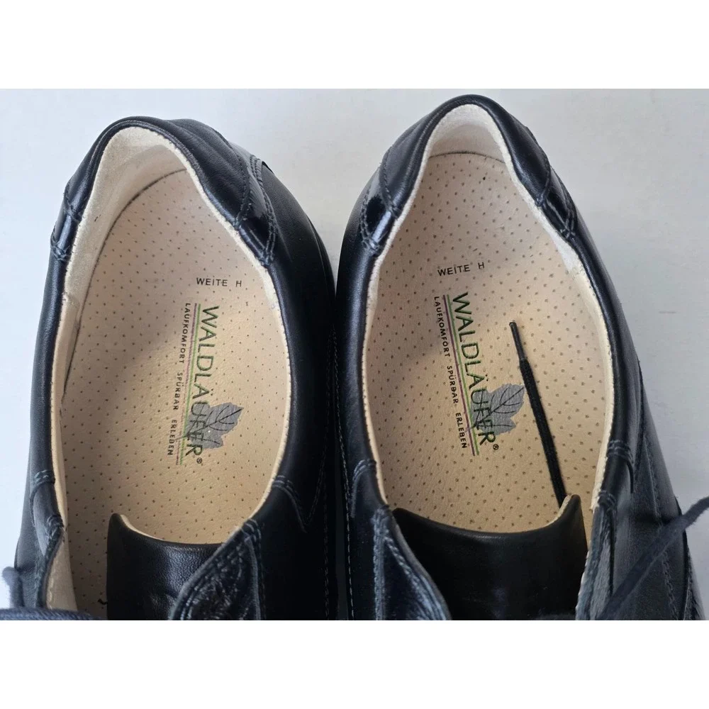 Waldlaufer Men's Sneakers Size 7.5 Black‎ Leather Oxford Walking Classic Shoes